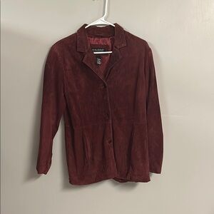 Women's Suede Jacket - Rich Burgundy